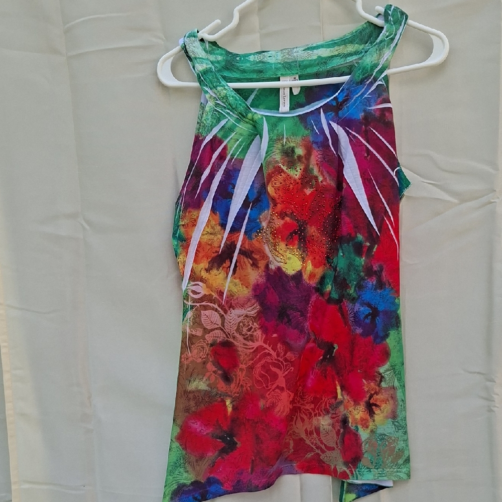 Susan Lawrence Multicolor Abstract Tank Top